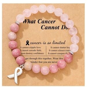 NEW! Pink Ribbon Support Bracelet with Pink Beads – A Symbol of Strength & Hope